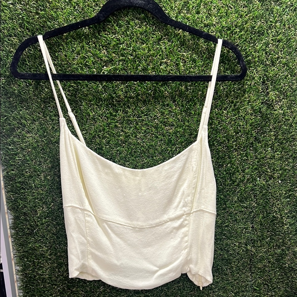 Wilfred Yellow Ruched Crop Camisole